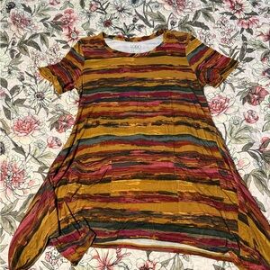 💕 LOGO Striped Swing Tunic in Mairgold, Olive & Burgundy 💕 3/$30 SALE!